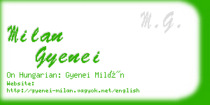 milan gyenei business card